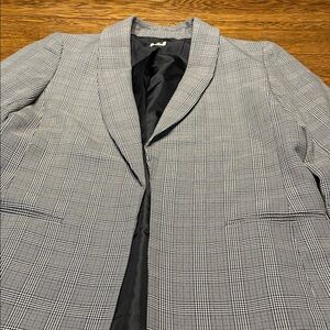 Anne Klein Black and White Plaid Blazer Women’s size L